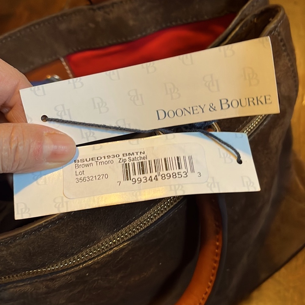 Dooney and Bourke Brown Suede Tmoro Bag - Picture 6 of 6